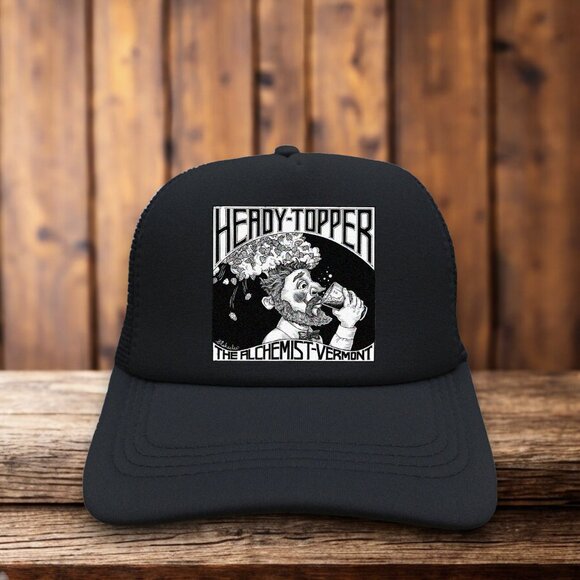 Heady Topper Mens Trucker Hat Black Snapback The Alchemist Brewery Baseball Cap - Picture 1 of 4
